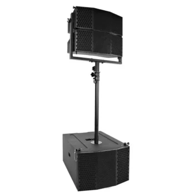 Compact 3×10 Line Array Subwoofer, Pair of Compact 2×5 Line Array Speakers, & Mounting Pole