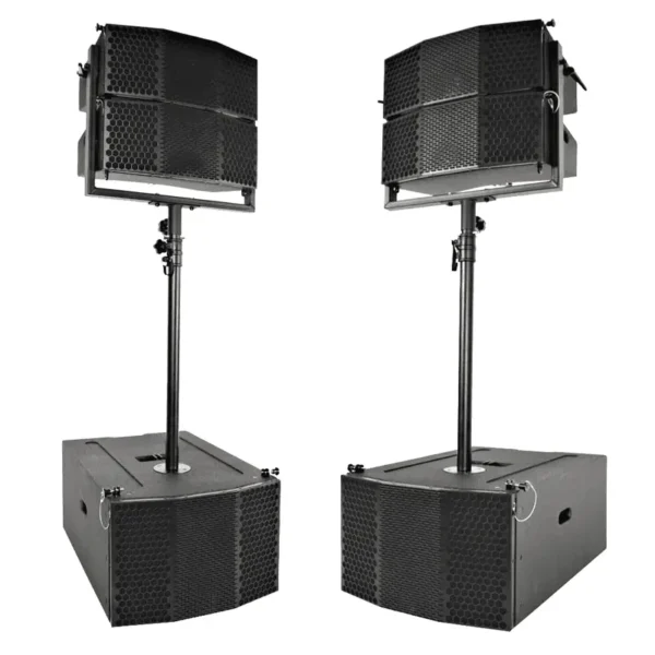 Pair of Compact 3x10 Line Array Subwoofers, Four Compact 2x5 Line Array Speakers, & 2 Mounting Poles